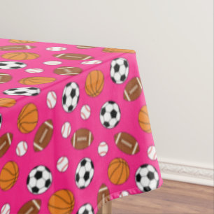Sports Birthday Party Kids Cute Pink Girls Tablecloth