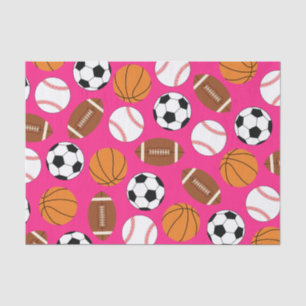 Sports Birthday Party Kids Cute Pink Girls Tissue Paper