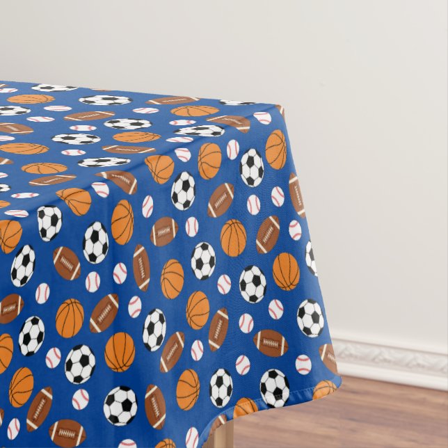 Sports Birthday Party Kids Cute Tablecloth (In Situ)