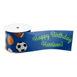 Sports Birthday Party Satin Ribbon