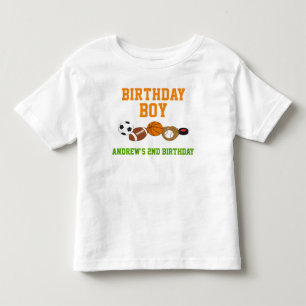 Sports Birthday T-shirt Toddler Kid Child