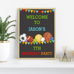 Sports Birthday Welcome Signs