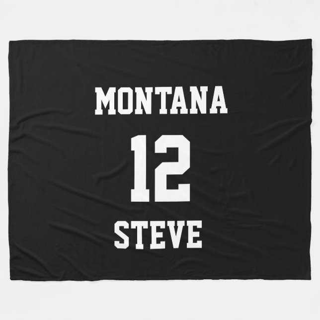 Sports Black White Colours Personalised Lrg Blanke Fleece Blanket (Front (Horizontal))