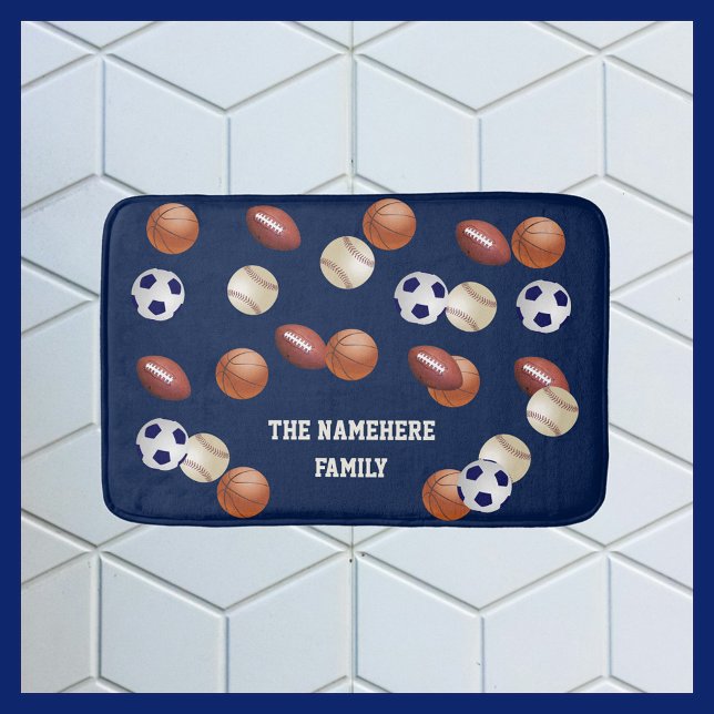 Sports Blue or Choose Your Colour Personalised Bath Mat (Creator Uploaded)