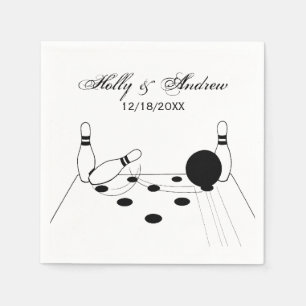 Sports Bowling Ball and Pins Napkin
