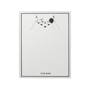 Sports Bowling Ball and Pins Notepad