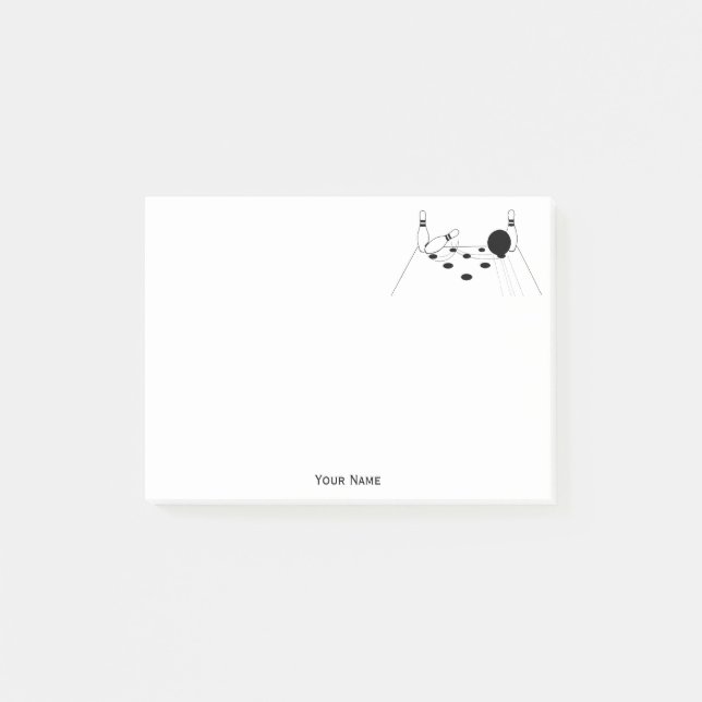 Sports Bowling Ball and Pins Post-it Notes (Front)