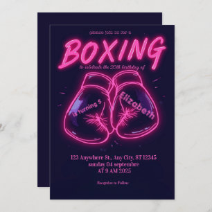 sports boxing birthday invitation