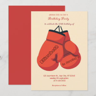 sports boxing birthday invitation