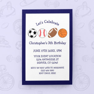 Sports Boy Birthday Invitation
