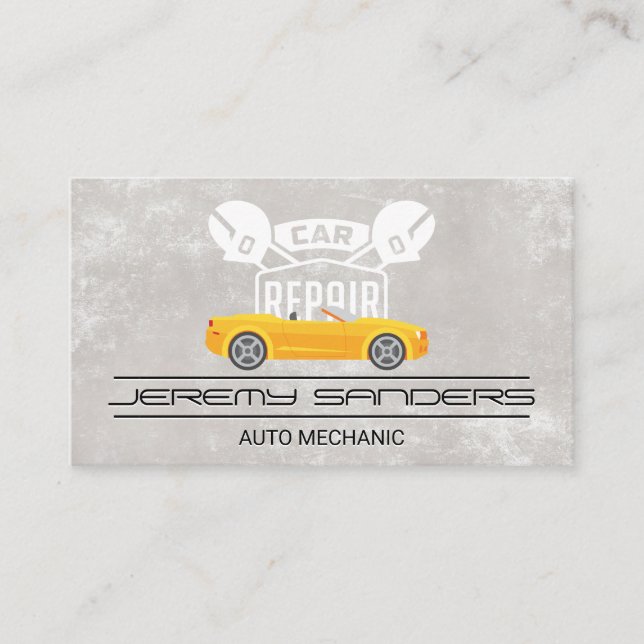 Sports Car | Auto Repair Logo Business Card (Front)