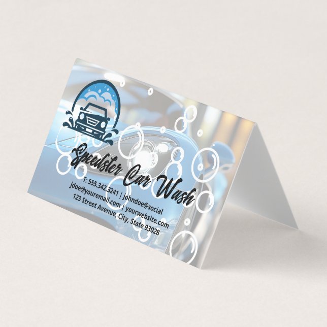 Sports Car | Auto Wash Clean Detailing Business Card (Front)