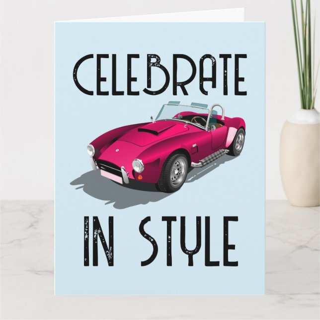 SPORTS CAR CONVERTIBLE BIRTHDAY CARD (Front)