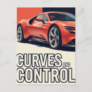 🧡 Sports Car Curves And Control Postcard