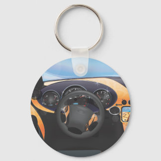 Sports Car Dashboard Key Ring