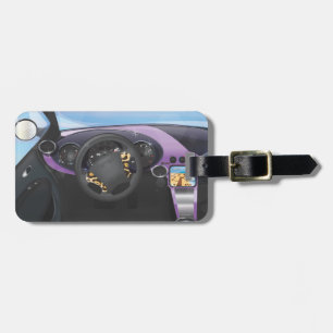 Sports Car Dashboard Luggage Tag