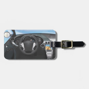 Sports Car Dashboard Luggage Tag