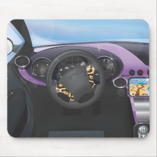 Sports Car Dashboard Mouse Pad