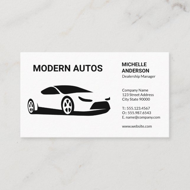 Sports Car Illustration | Auto Services  Business Card (Front)