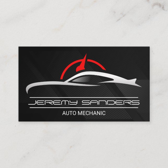 Sports Car Odometer | Auto Services Business Card (Front)