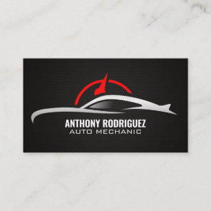 Sports Car Odometer Logo   Auto Business Card