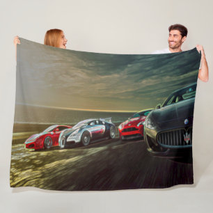 Sports Car Racing Acrylic Art Fleece Blanket