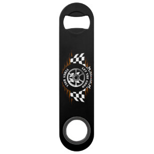 Sports Car Racing Burnout Chequered Flag Flames