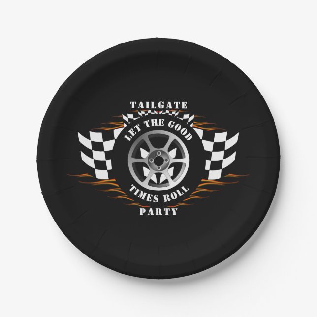 Sports Car Racing Fun Tailgate BBQ Party Supplies  Paper Plate (Front)