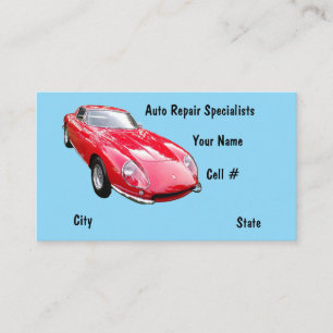 Sports Car Repair Business Card