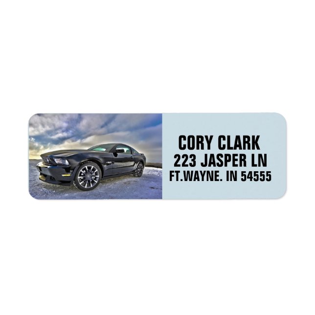 SPORTS CAR RETURN ADDRESS LABELS (Front)