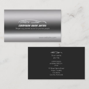 Sports Car Sales and Repairs, line art logo Business Card