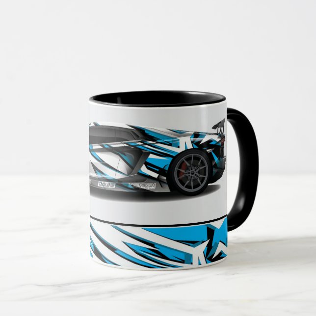 Sports Car Two-Tone Coffee Mug (Front Right)
