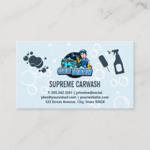 Sports Car Wash and Cleaning Tools   Car Care Business Card