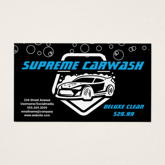 Sports Car Wash Logo | Soap Bubbles (Front)