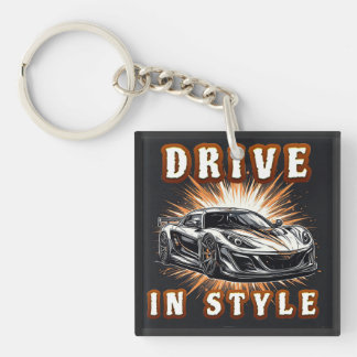 Sports Car with Exploding Energy Key Ring