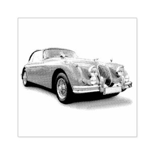 SPORTS CAR WOOD RUBBER STAMP