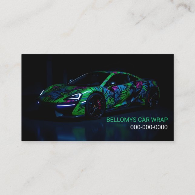 Sports Car Wrap Service Business Card (Front)