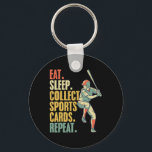 Sports Card Collecting Basketball Baseball Card Co Key Ring<br><div class="desc">Sports Card Collecting Basketball Baseball Card Collector</div>