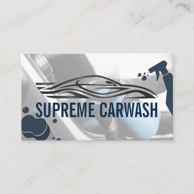 Sports Cars | Soap Bubbles | Spray Bottle Business Card (Front)