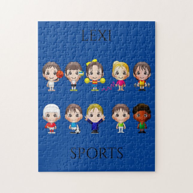 Sports cartoon characters child puzzle. jigsaw puzzle (Vertical)