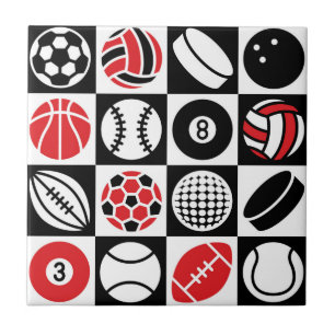Sports Chequerboard Tile