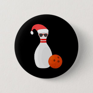 Sports Christmas Bowling - Snowman Bowling 6 Cm Round Badge