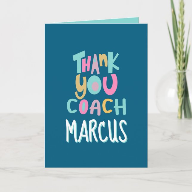 Sports Coach Appreciation Card, Thank You Card (Front)