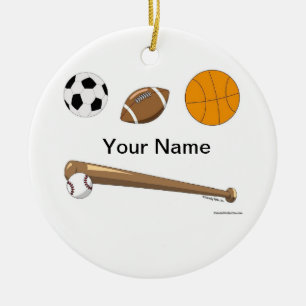 Sports Collage Ceramic Tree Decoration