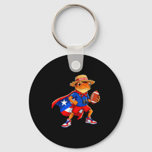Sports coqui frog puerto rico flag rican football  key ring