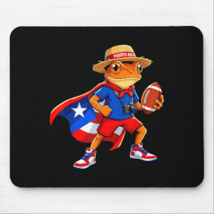 Sports coqui frog puerto rico flag rican football mouse pad