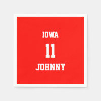 Sports Custom Candy Apple Red Paper Napkins