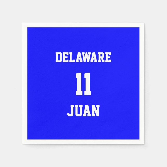 Sports Customised Blue Paper Napkins (Front)