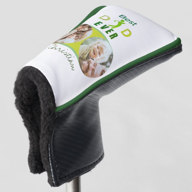 Sports Cute Best Dad Ever Photo Happy Father's Day Golf Head Cover (3/4 Front)