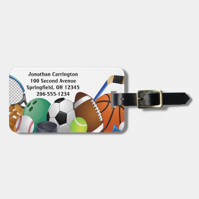 Sports Design Luggage Tags (Front Horizontal)